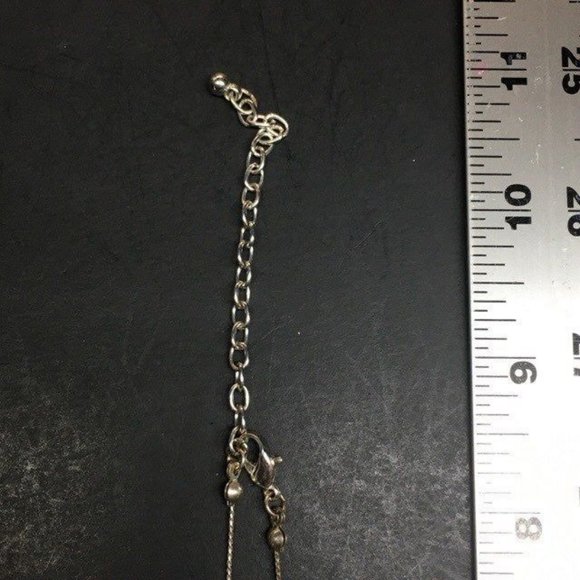 Dark Purple Necklace Round Bead Silver Chain Classic Retro Boho - Picture 5 of 5